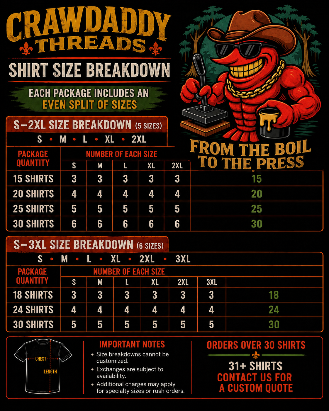 Bulk Merch Packages(small-3XL)
